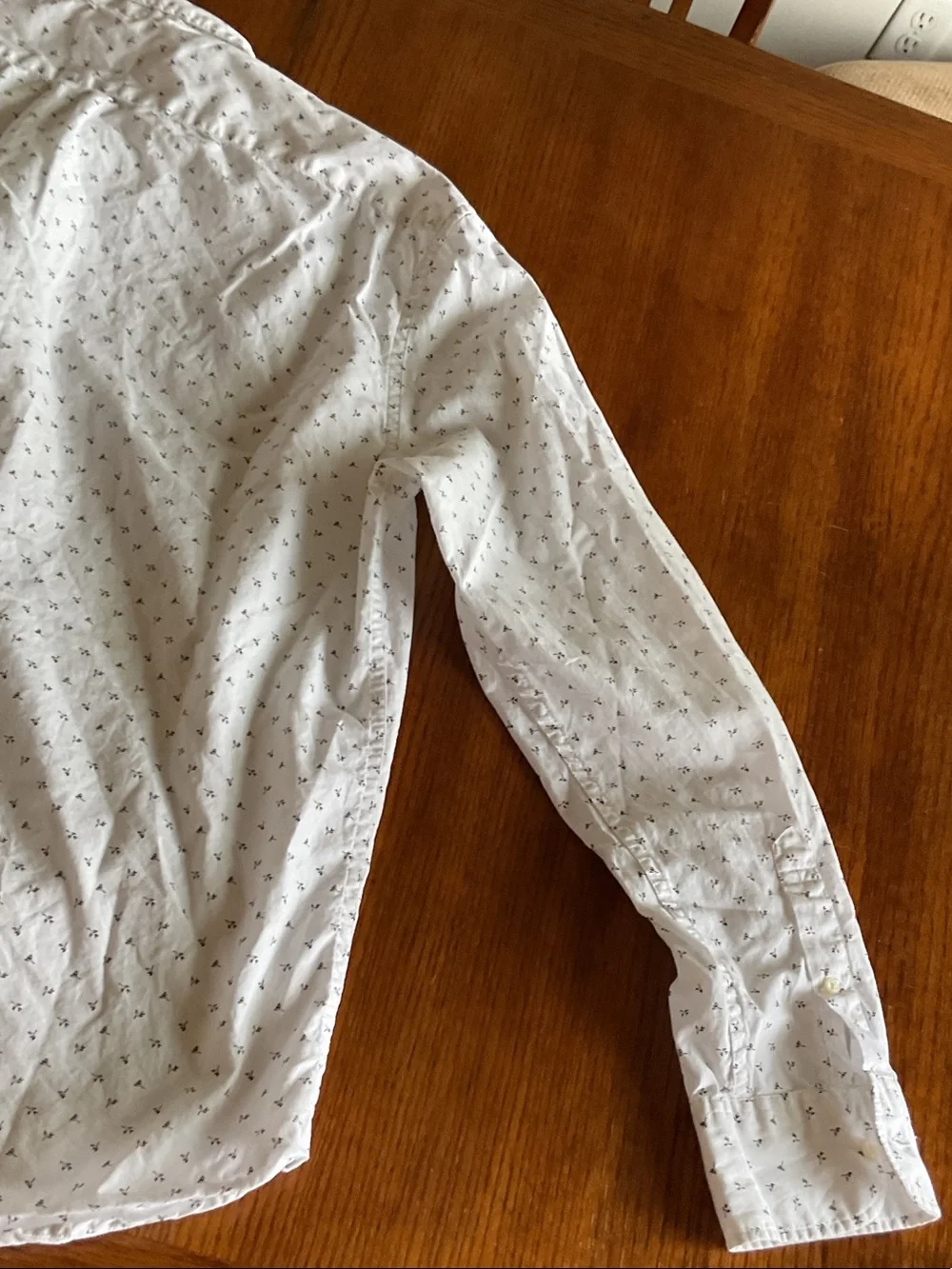 J. Crew Men's White Micro-Anchor Button-Down Shirt